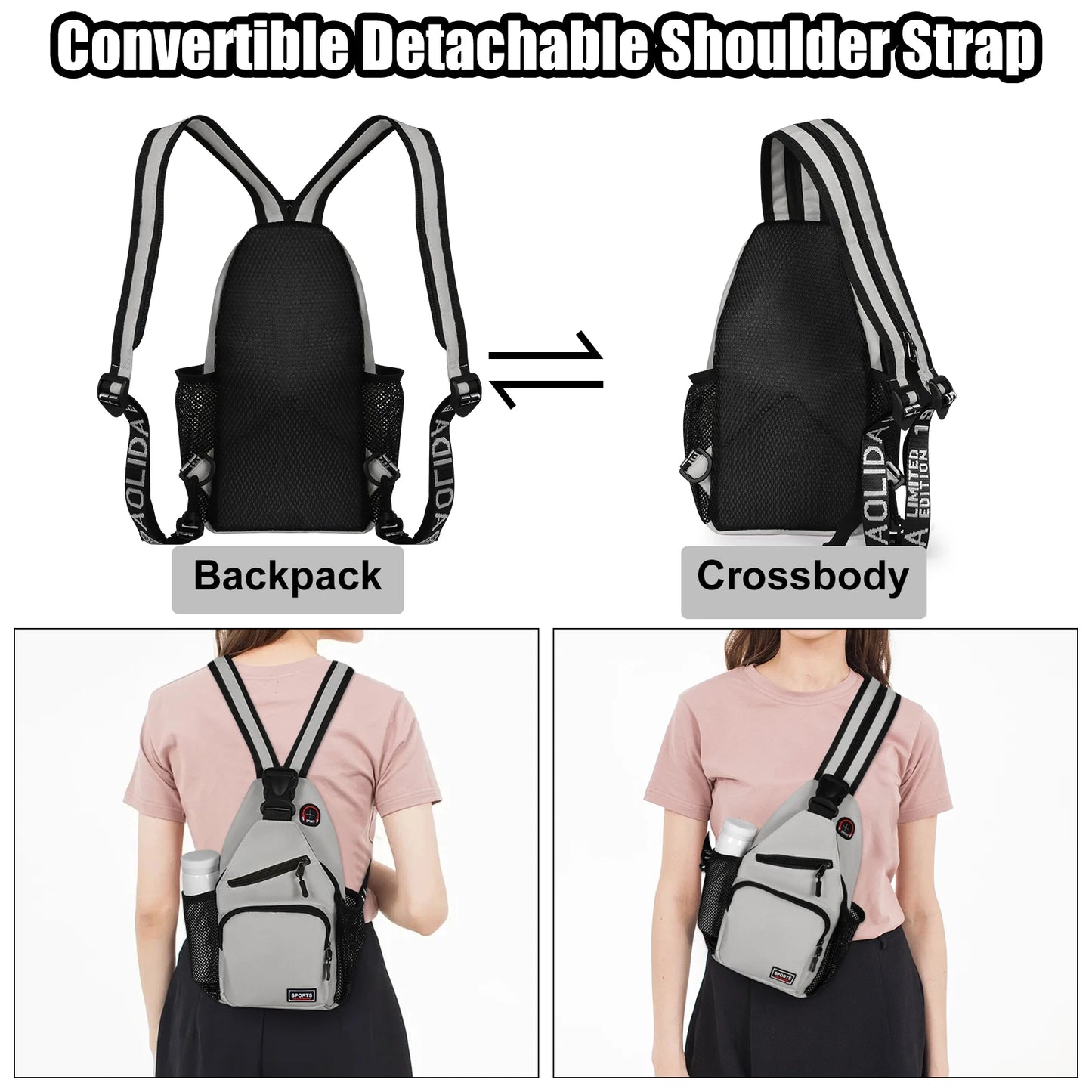 Designed Crossbody Shoulder Backpack For Ladies